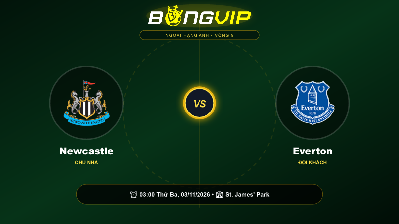 Soi kèo 03:00-03/11 Newcastle vs Everton – Cuộc chiến đỉnh cao