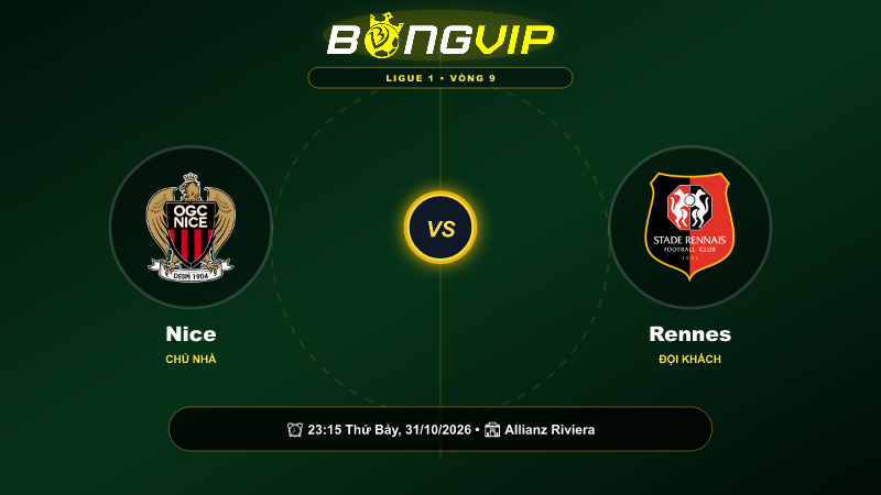 Soi kèo 23:15-31/10 Nice vs Rennes – Cuộc chiến đỉnh cao